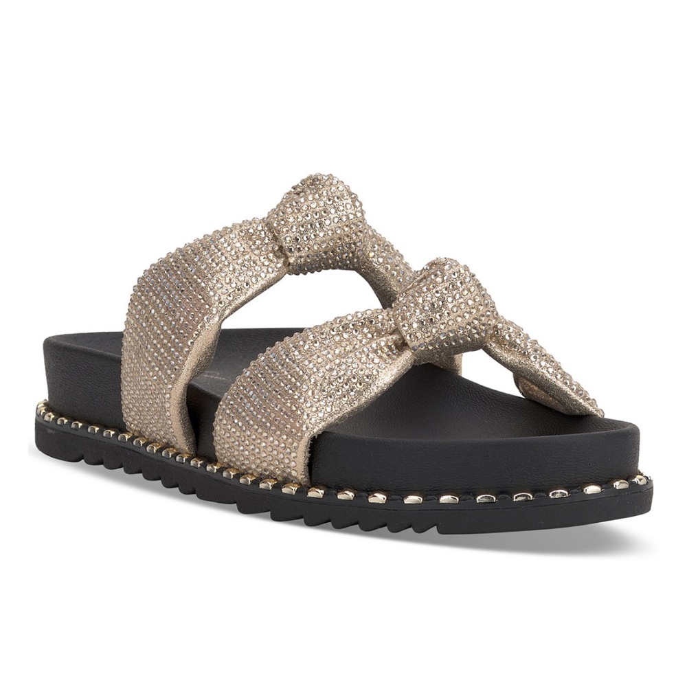 Jessica Simpson Women's Caralyna Knotted Footbed Sandals- Champagne- Size 6 - Picture 1 of 11